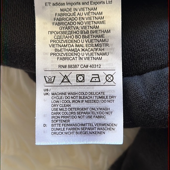 Adidas Essentials 3 Stripes Fleece Hoodie Black/White - Picture 11 of 11